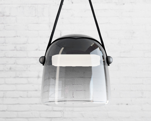 lucie koldova's mona lamp for glassblower brokis suspends with lanyards