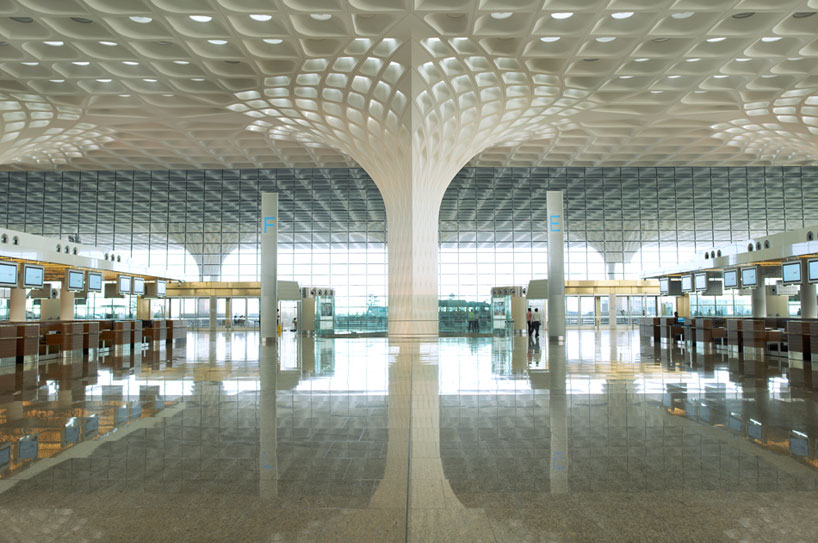 SOM unites mumbai airport terminal with fractal roof canopy