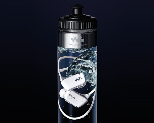 sony sells waterproof 4GB mp3 walkman in bottles of water