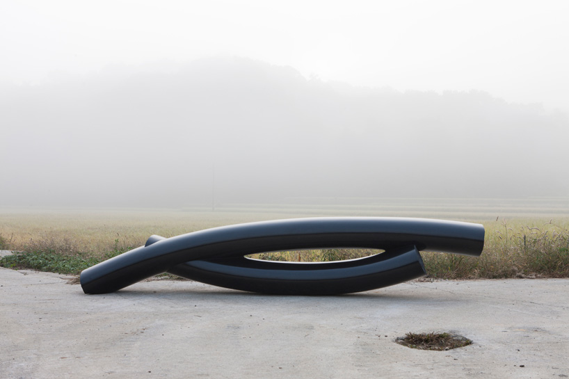 byung hoon choi exhibits 11 basalt benches at friedman benda