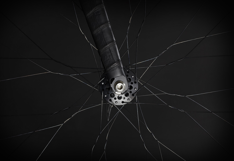 fixed gear bike by WLWC is wrapped in black crocodile skin