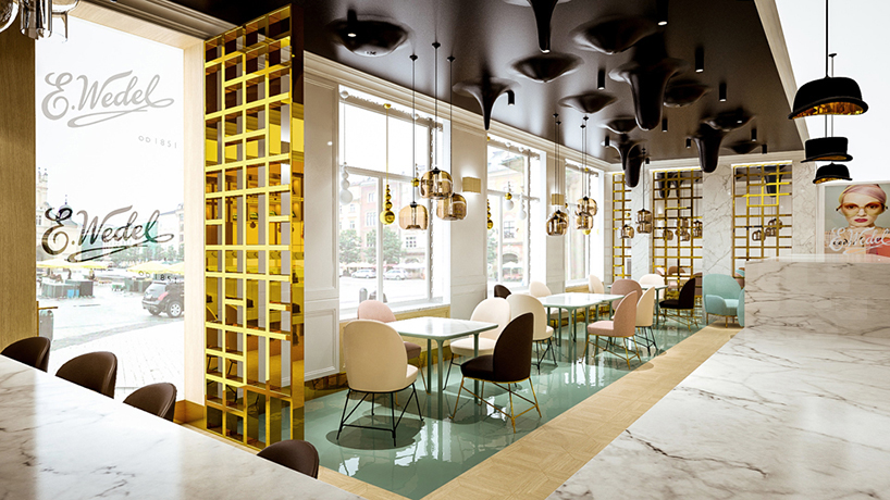 lesinska concept renders cafe wedel as a chocolate wonderland