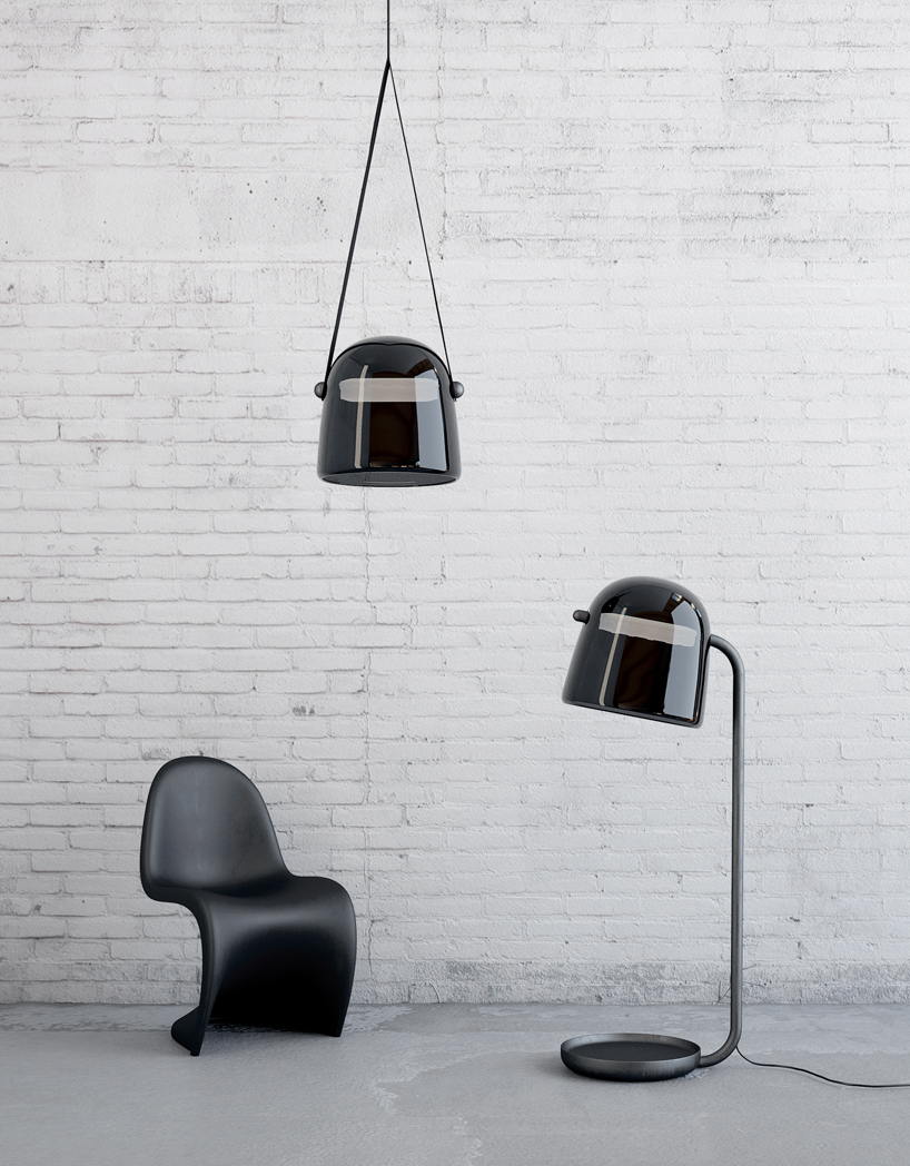 lucie koldova's mona lamp for glassblower brokis suspends with lanyards