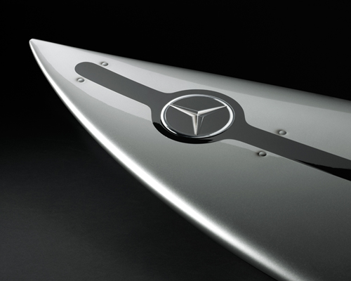 silver arrow of the seas by mercedes-benz: surfboard with built-in telemetry