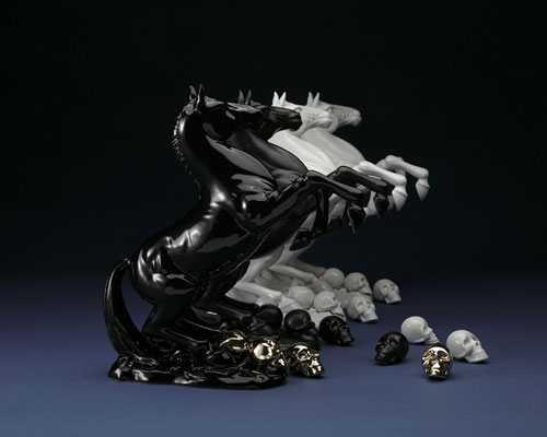 monica tsang casts victory sculpture for chinese year of the horse