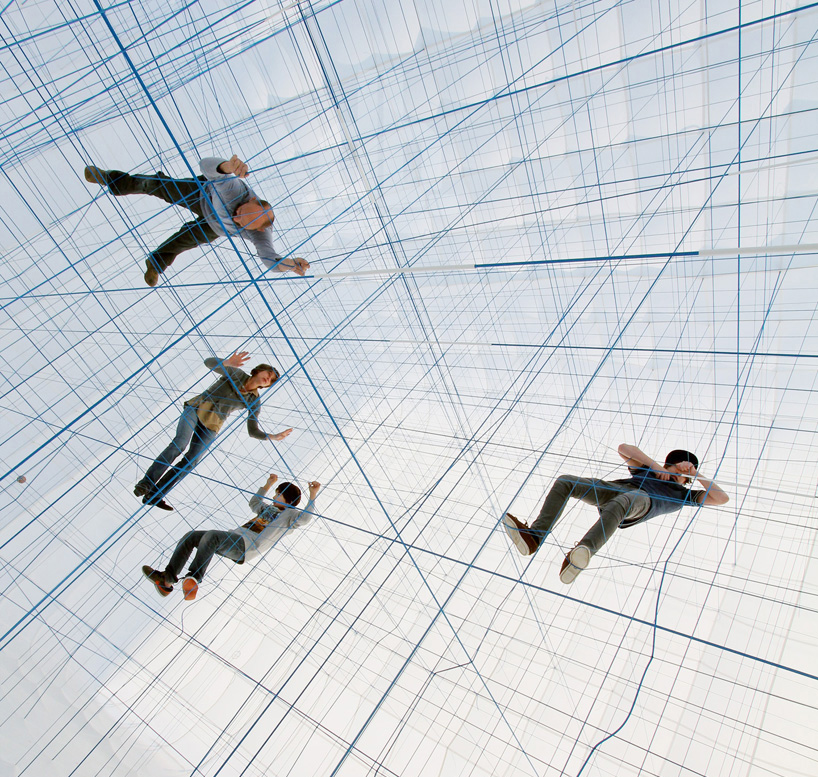 numen/for use installs inhabitable string sculpture inside inflatable bubble