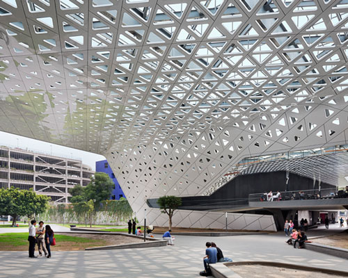 perforated roof connects cineteca nacional by rojkind arquitectos
