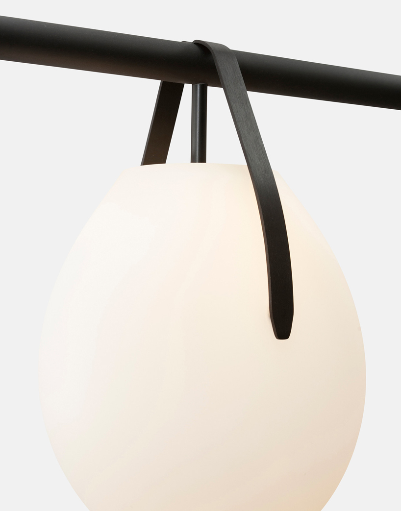 gala LED chandeliers by rich brilliant willing are hand blown with ivory glass