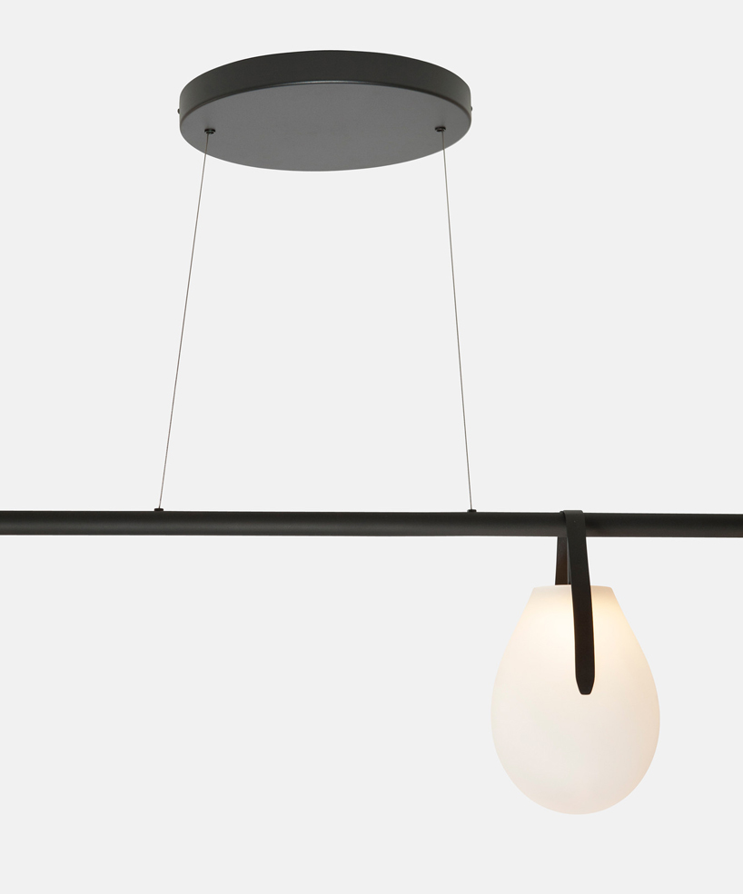 gala LED chandeliers by rich brilliant willing are hand blown with ivory glass