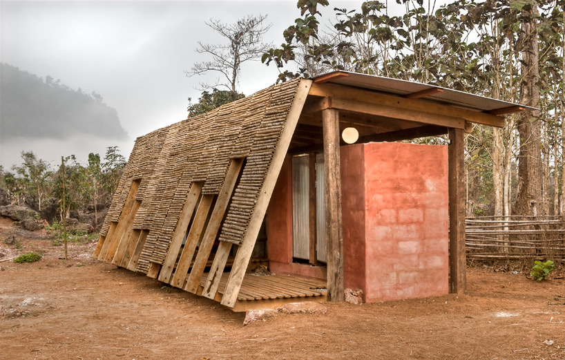 TYIN tegnestue architects clads safe haven bathhouse in bamboo