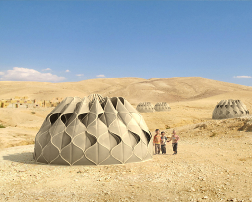abeer seikaly weaves shelters for disaster relief using patterned fabric