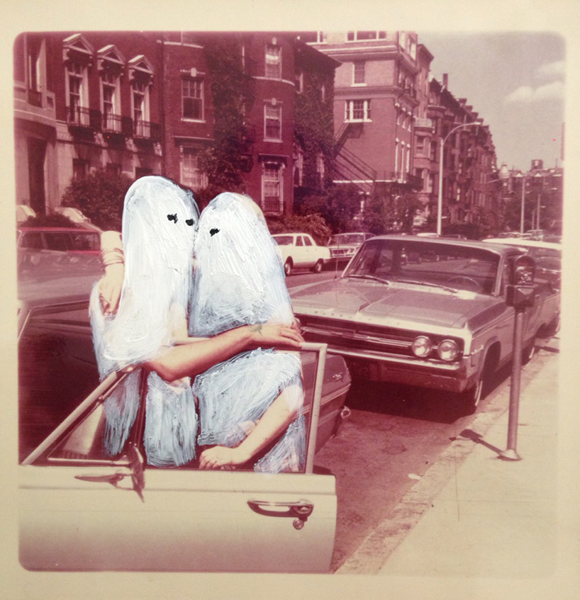 angela deane paints ghosts on found photos 