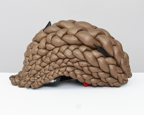 cornrow bike helmet protects the head with cushioned braids