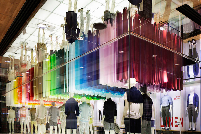 emmanuelle moureaux blows colorful wind into UNIQLO ginza store