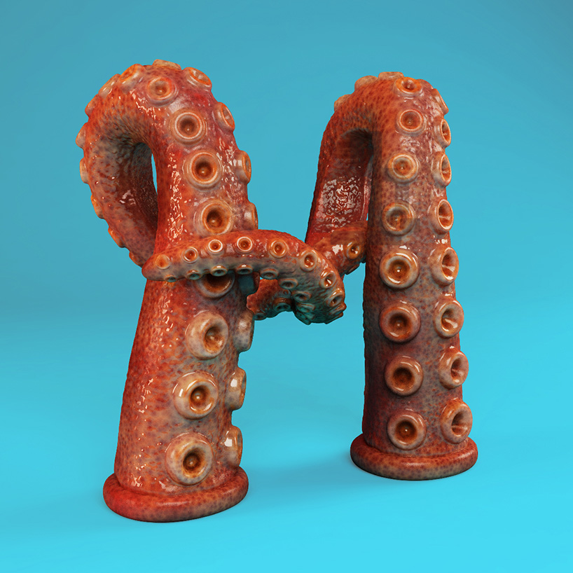for real sculpts a 3D alphabet