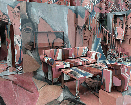 artist wrapped rooms by jon rafman overlay masterpieces onto interiors