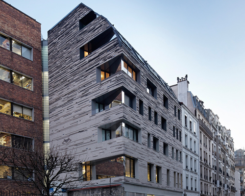 rounded gable of villa des sciences by LOG architectes defines paris street