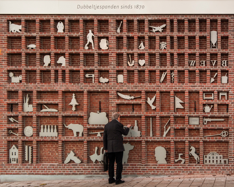 brick wall transformed into a magnified type case by wessels boer