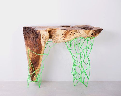 maximo riera manufactures the millennial console collection from ancient trees