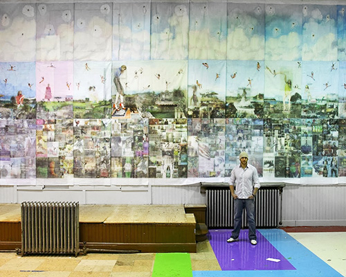 prisoner creates 39-panel mural with sheets, hair gel and newspapers