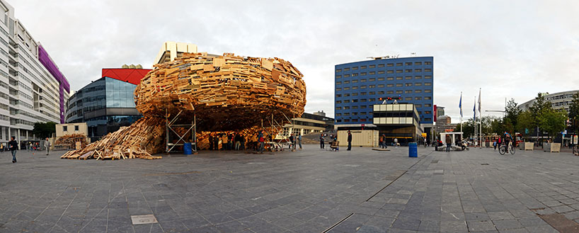 raumlaborberlin recycles a vortex of waste material in the hague