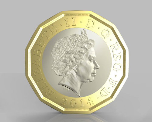 the UK royal mint to manufacture new 1 pound coin based on threepenny bit