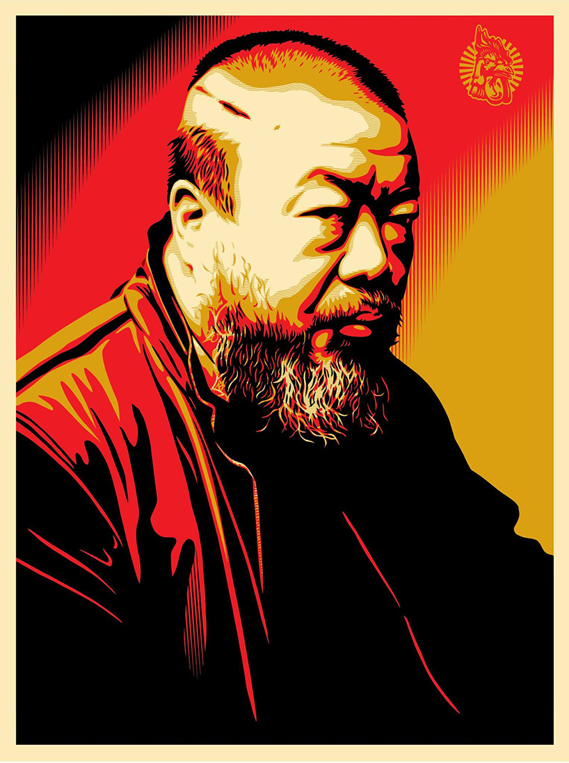 shepard fairey pays tribute to ai weiwei with illustrated portrait