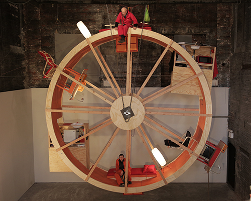 ward shelley + alex schweder inhabit human hamster wheel