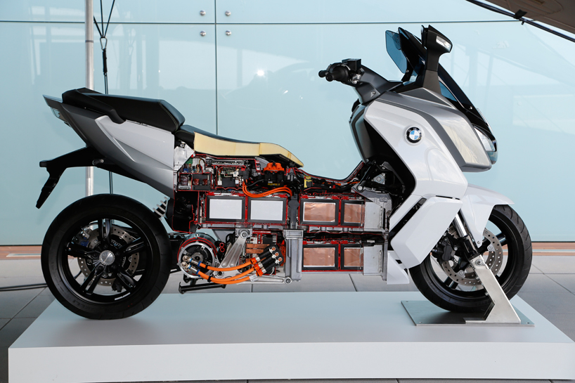 the fully electric BMW C evolution motorcycle utilizes