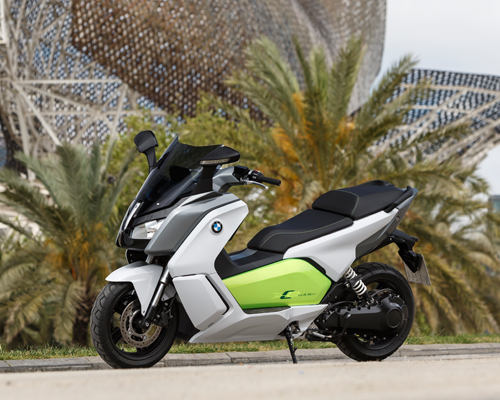 the fully electric BMW C evolution motorcycle utilizes regenerative braking