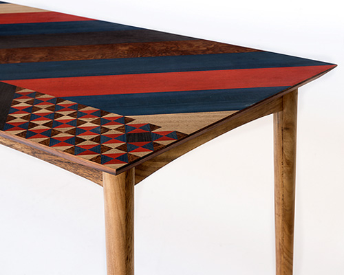 emiliano godoy adorns furniture with intricate marquetry work