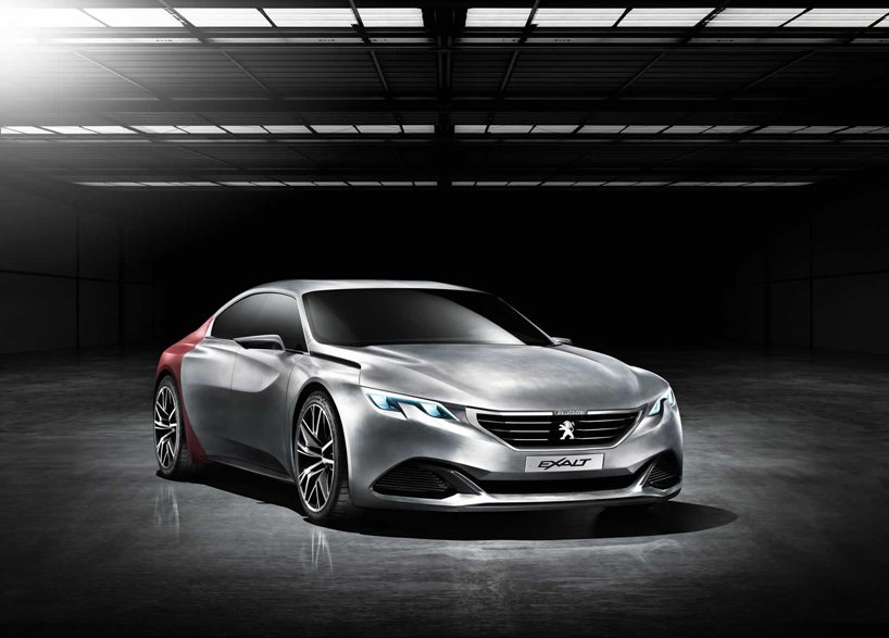 peugeot EXALT plug-in hybrid concept incorporates shark skin facade