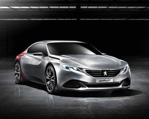 peugeot EXALT plug-in hybrid concept incorporates shark skin facade