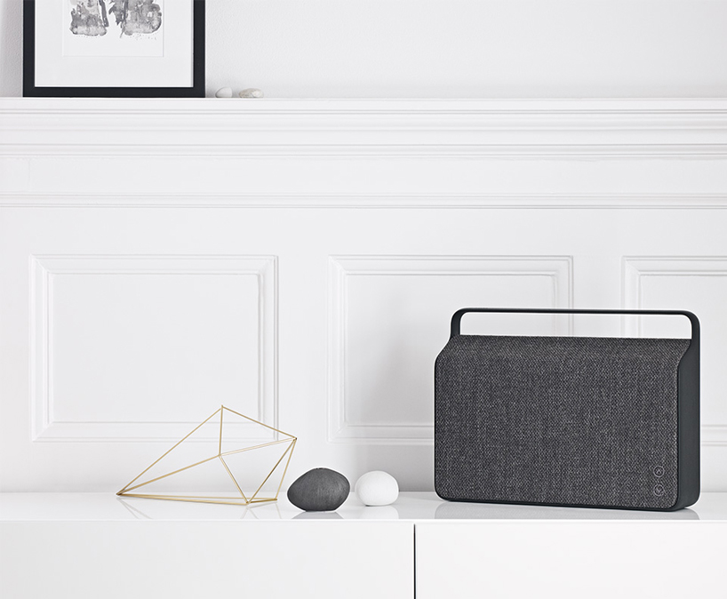 copenhagen wireless loudspeaker by VIFA features custom kvadrat cover