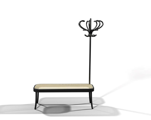 front presents coat rack bench and arch tables for gebrüder thonet vienna