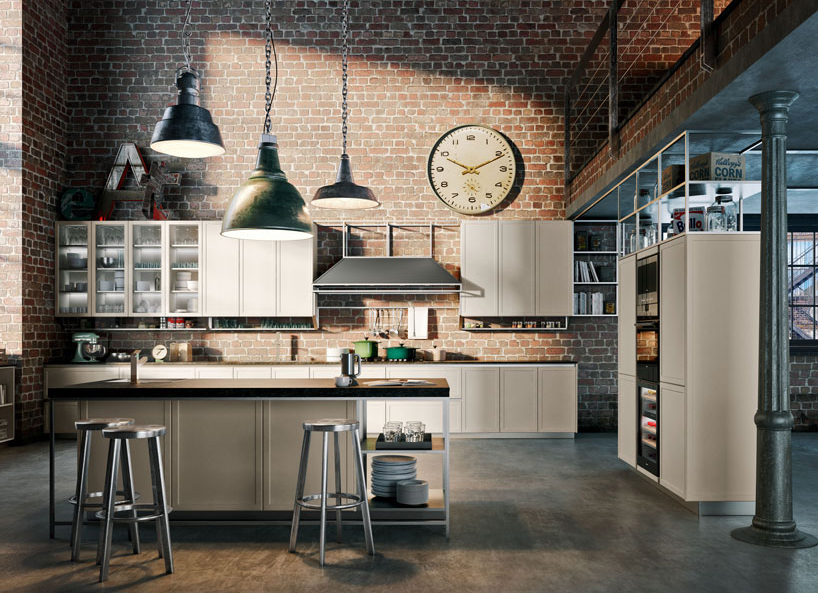 massimo iosa ghini designs metallic kitchen frame structure for snaidero