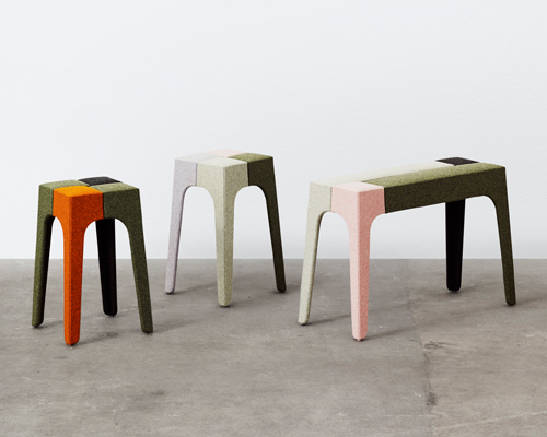 upholstered jib stools by peter marigold for kvadrat divina exhibit