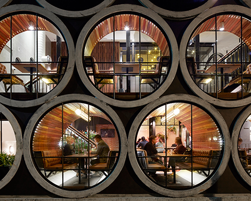 techne architects renovate the prahran hotel with concrete pipes