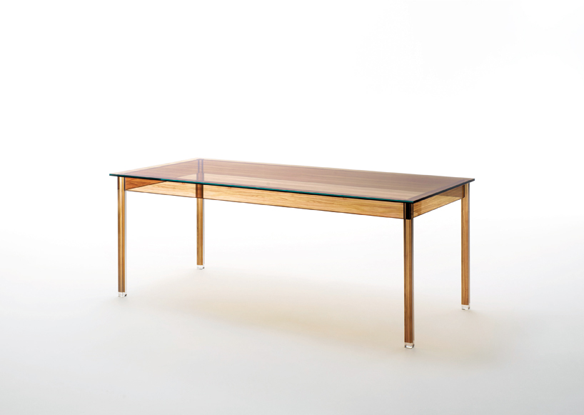 sublimazione wood-textured glass tables by ron gilad for glas italia