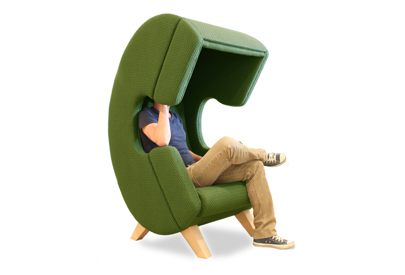 ruud van de wier shapes firstcall chair into phone for privacy