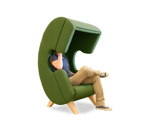 ruud van de wier shapes firstcall chair into phone for privacy 