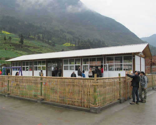 sichuan, china receives paper nursery school by shigeru ban 