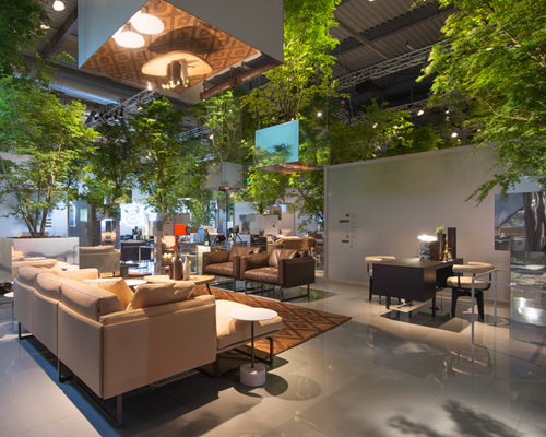 sou fujimoto floats forest above cassina stand at 2014 salone del mobile