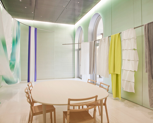 toyo ito designs interior for kinnasand flagship showroom in milan