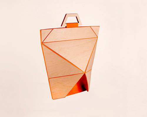 yingxi zhou folds facet bag series using origami shapes 