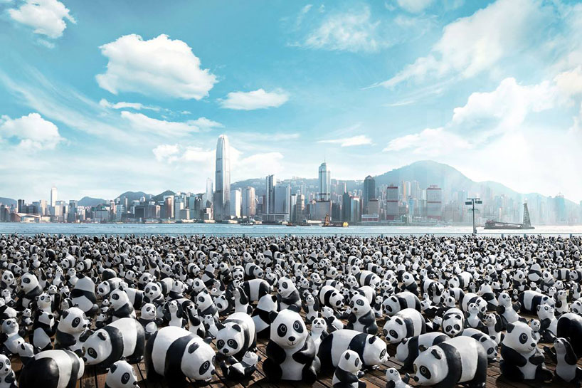 1,600 papier-mache pandas to pop-up at hong kong landmarks