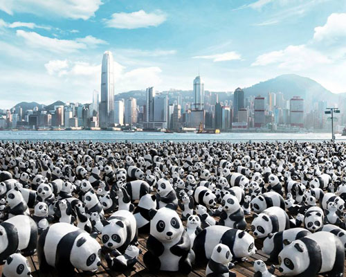 1,600 papier-mache pandas to pop-up at hong kong landmarks 
