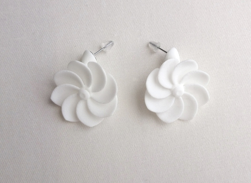 breezea 3D printed earrings by monocircus spin like pinwheels