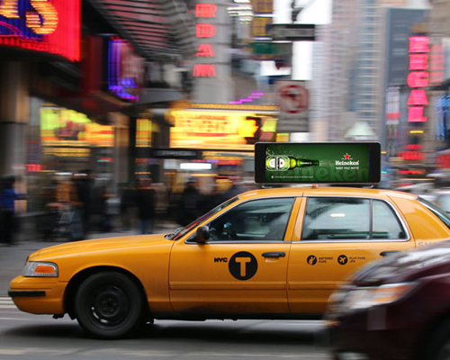 bluemap design + verifone activate taxi tops with live digital screens 