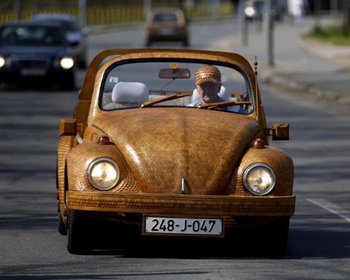 bosnian retiree hand-builds a wooden volkswagen beetle 